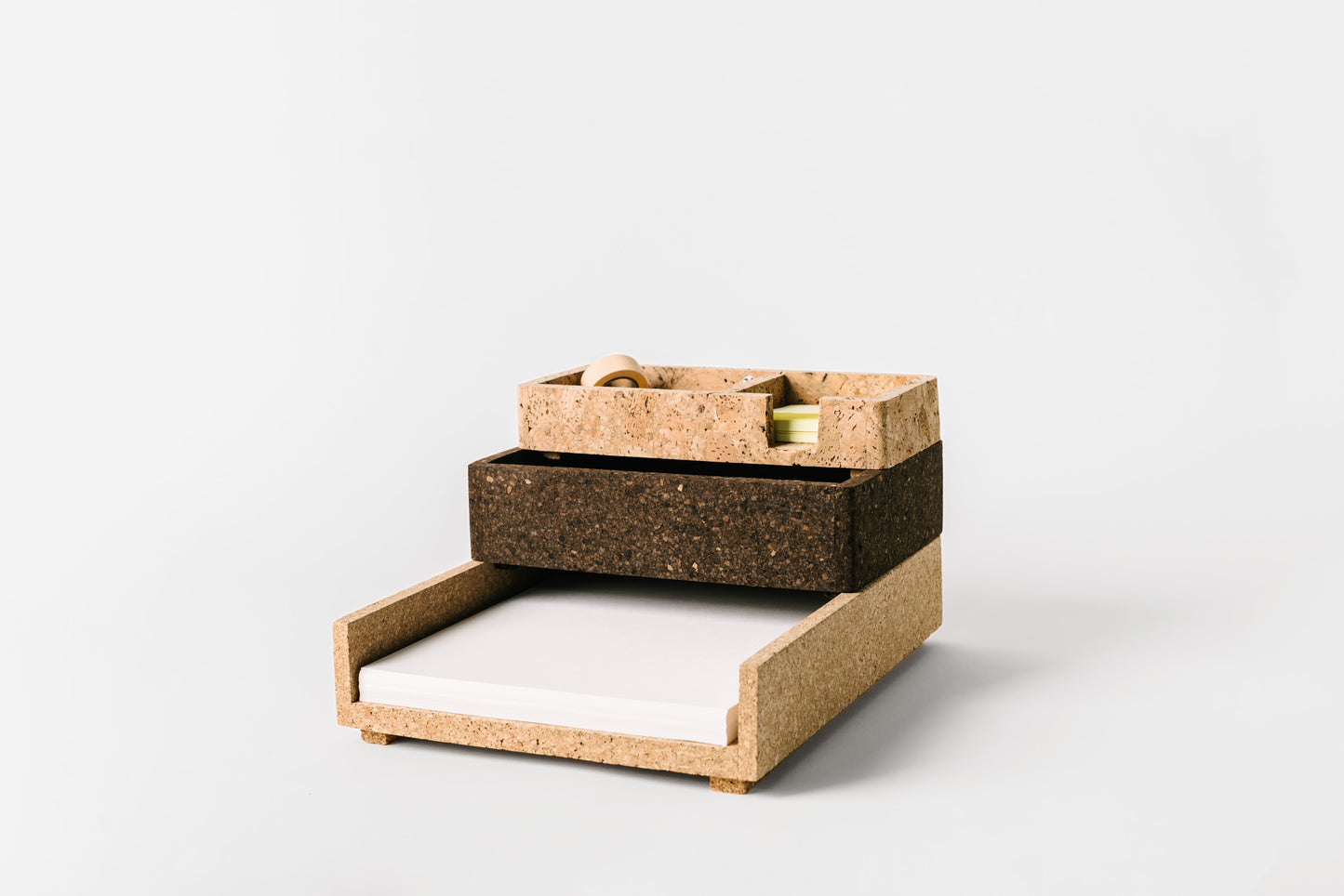 Stacked Desk Set: Cork Trays