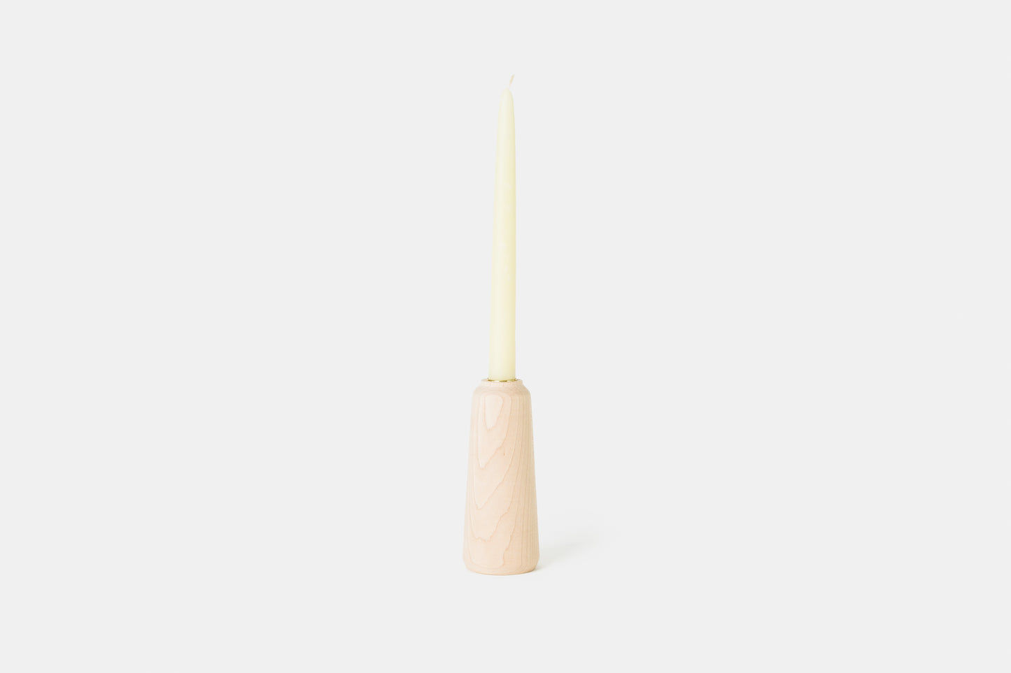 6" Handmade hardwood candle holder in Maple. In a sleek, minimalistic design. Made by Melanie Abrantes Designs.