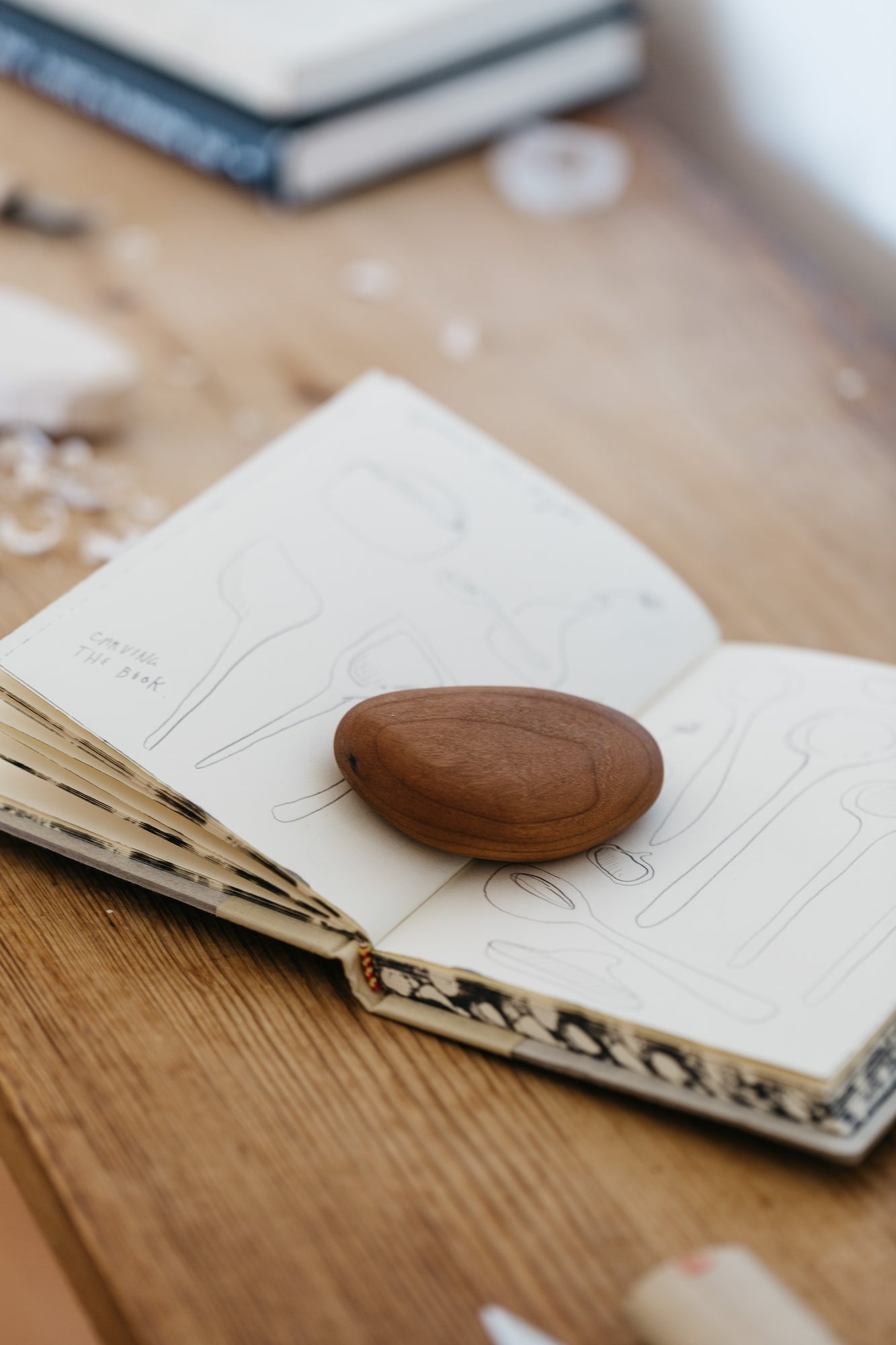 Finished cherry river stone blank | Melanie Abrantes Designs