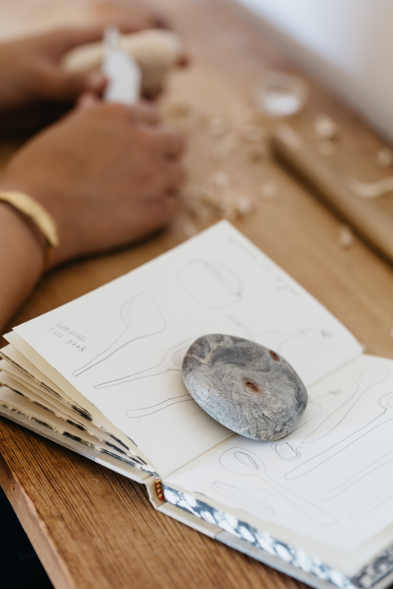 Finished Buckeye Burl River Stone | Melanie Abrantes Designs