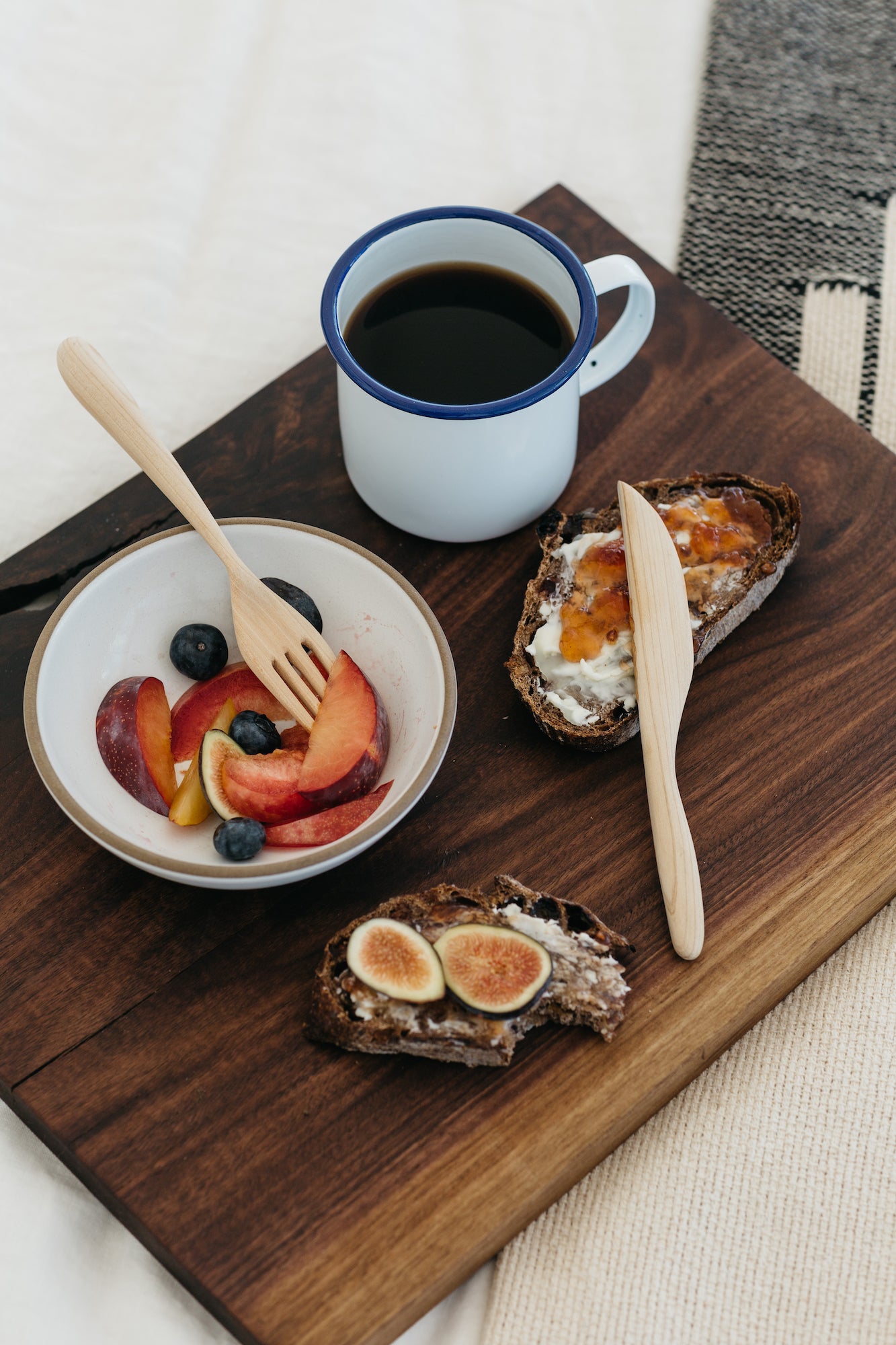 Butter knife and fork shown finished. Displaying these products in use.