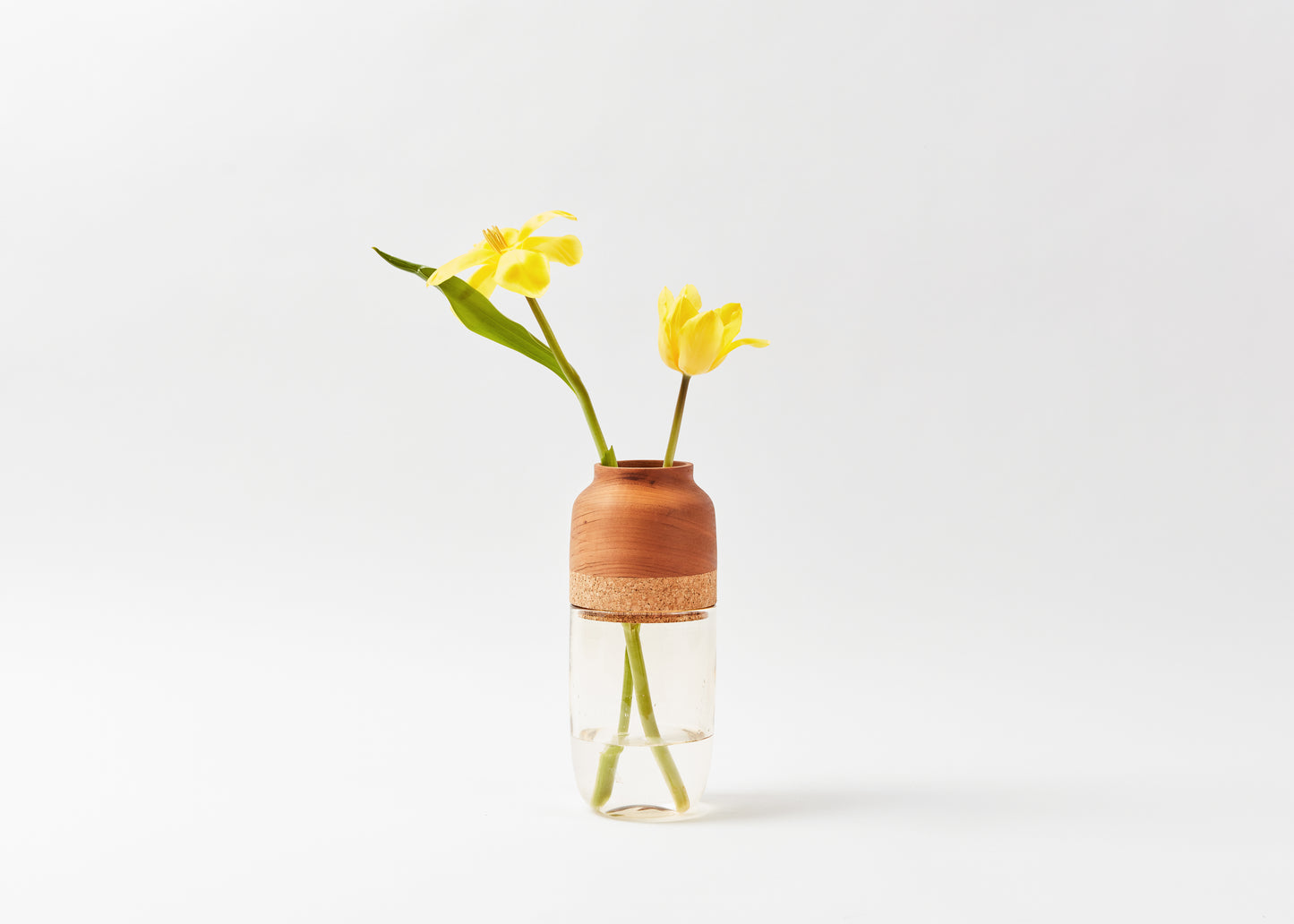 Custom Medium Wood Cork and Glass Marais Vase | Melanie Abrantes Designs