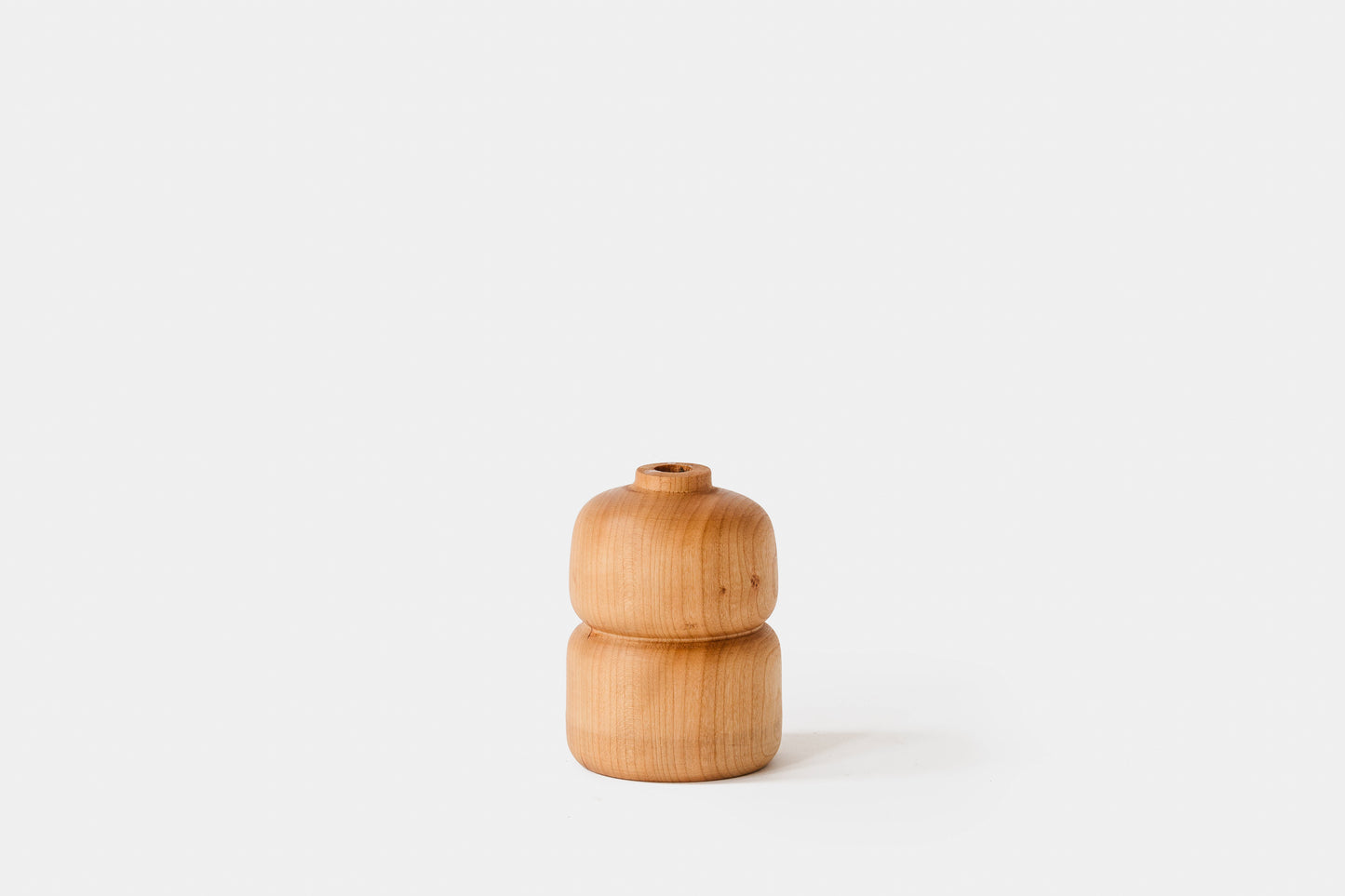 Double Bud Cherry vase, hand-turned.