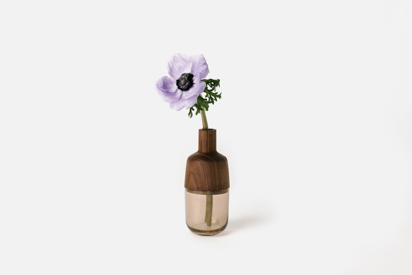 Walnut and glass Indira Marais Vase | Melanie Abrantes Designs