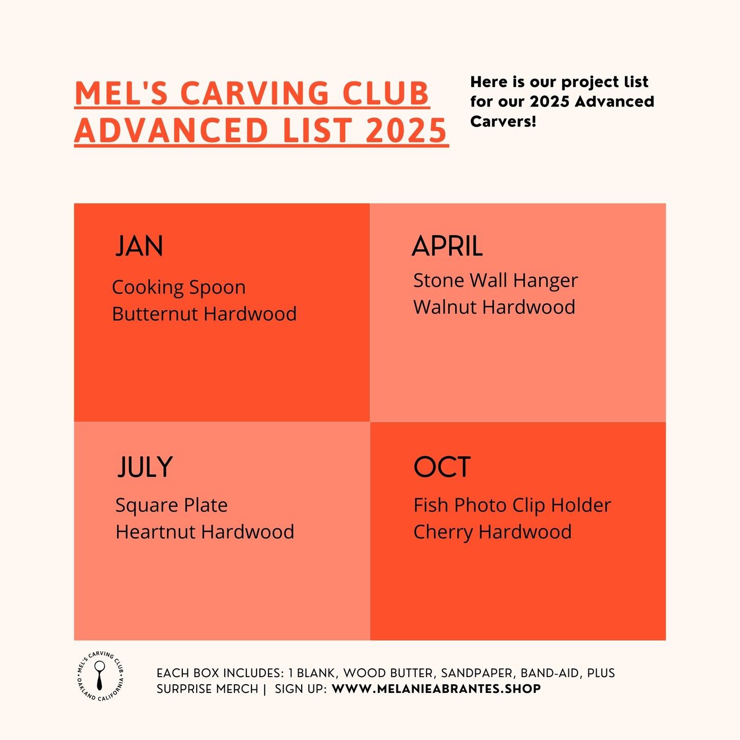 Mel's Carving Club: Subscription Carving Box (Advanced)