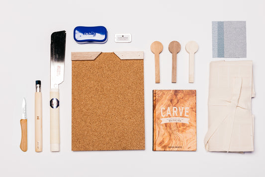 Ultimate Spoon Carving Kit with Book, Bench Hook & More