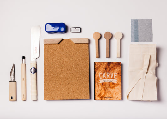 All items contained in the Ultimate Spoon Carving Kit.