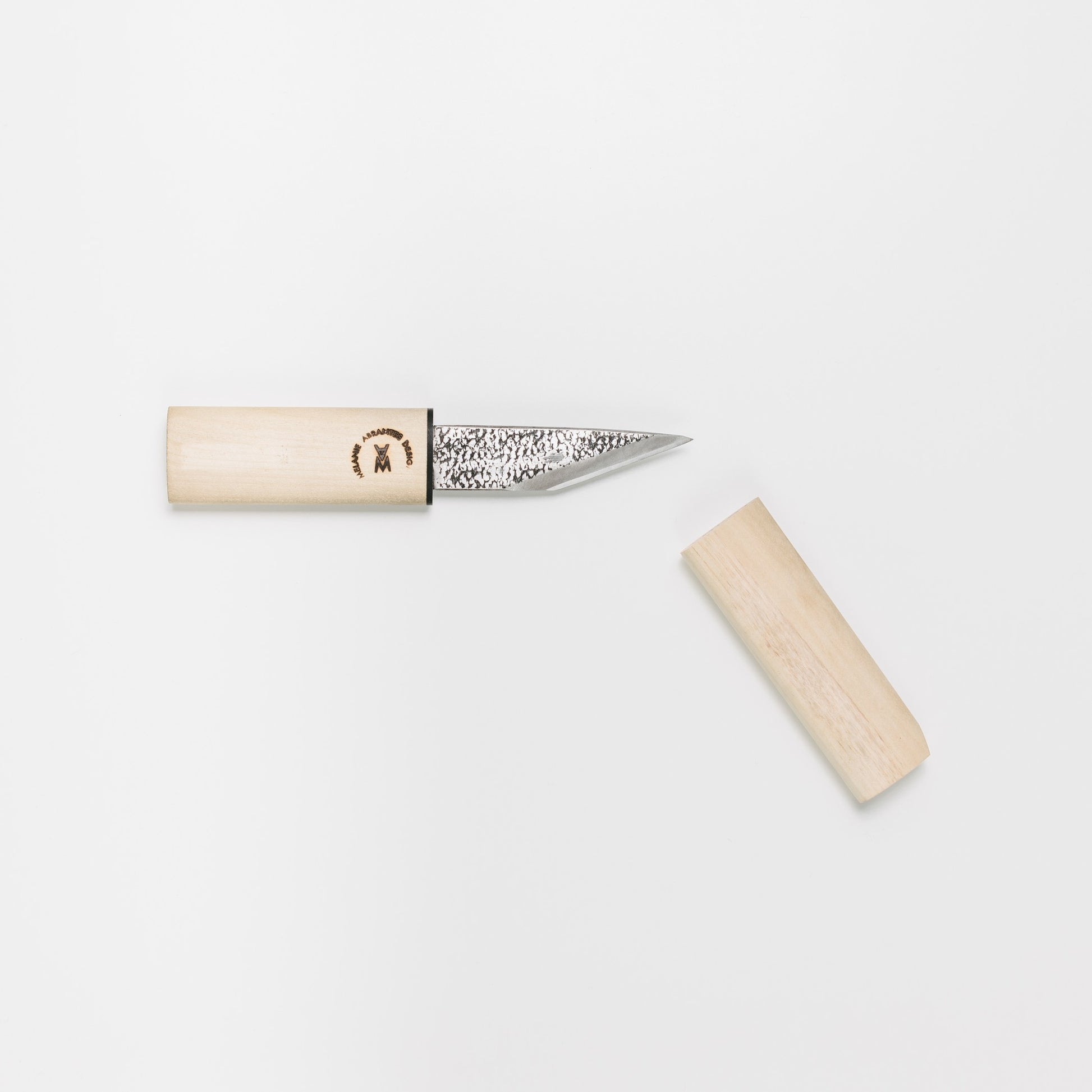 Japanese carving knife. The blade is beveled only on one side creating a thinner edge compared to a knife beveled on both sides, allowing for extremely fine cuts. Left or right-handed available.