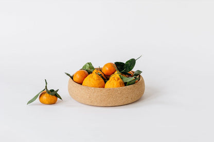Large Natural Cork Bowl Holding Oranges | Melanie Abrantes Designs