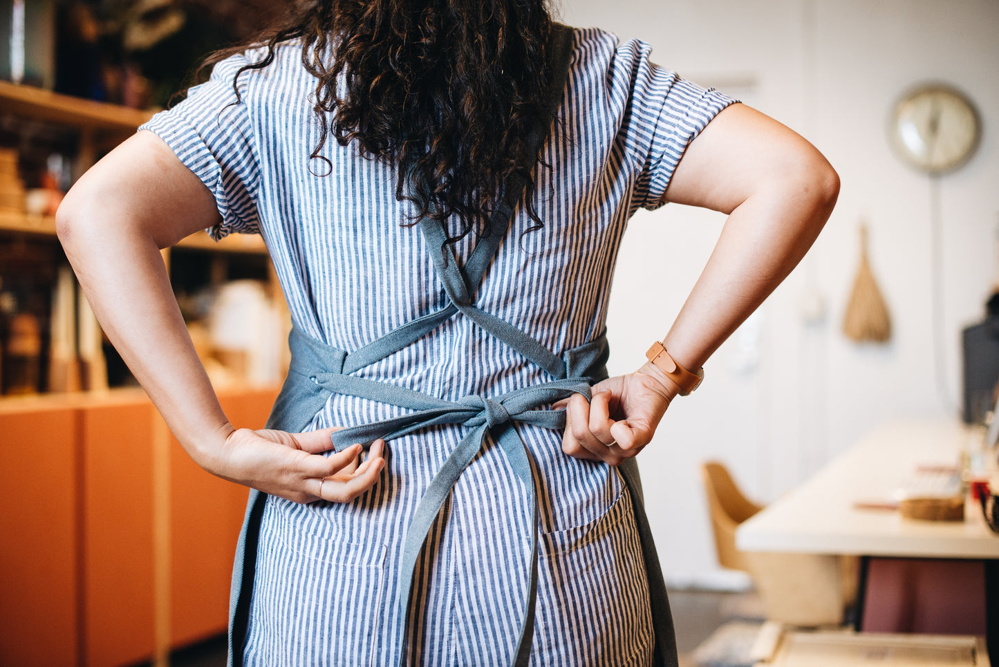 GDS Studio Apron, worn showing the back ties.