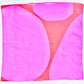 Pink/red color unfolded to see the circle designs. By Donna Gorman of See Design.