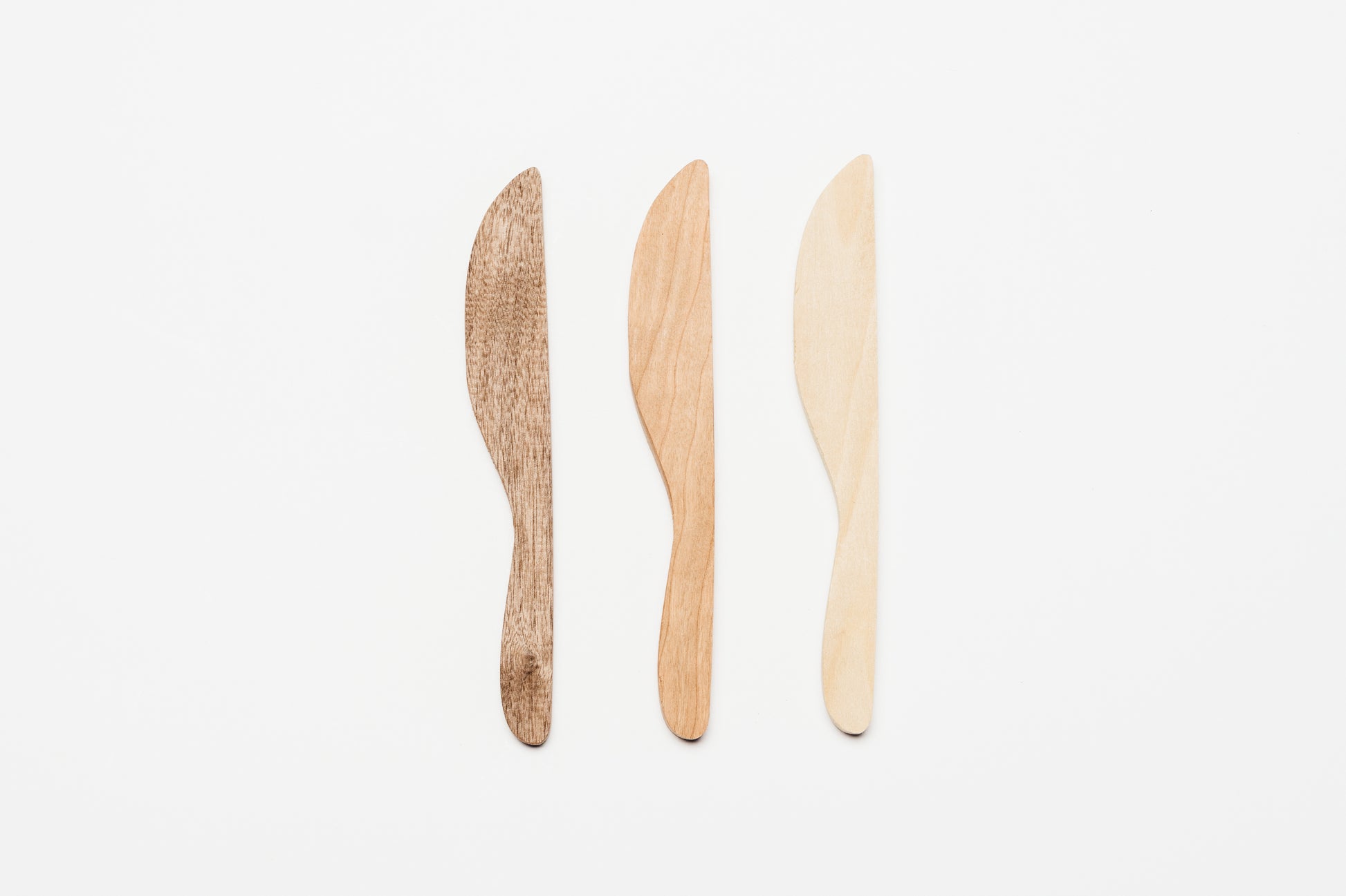 Butter knife carving blank in walnut, cherry, and poplar. By Melanie Abrantes Designs.