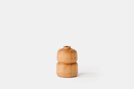 Double Bud Cherry vase, hand-turned.