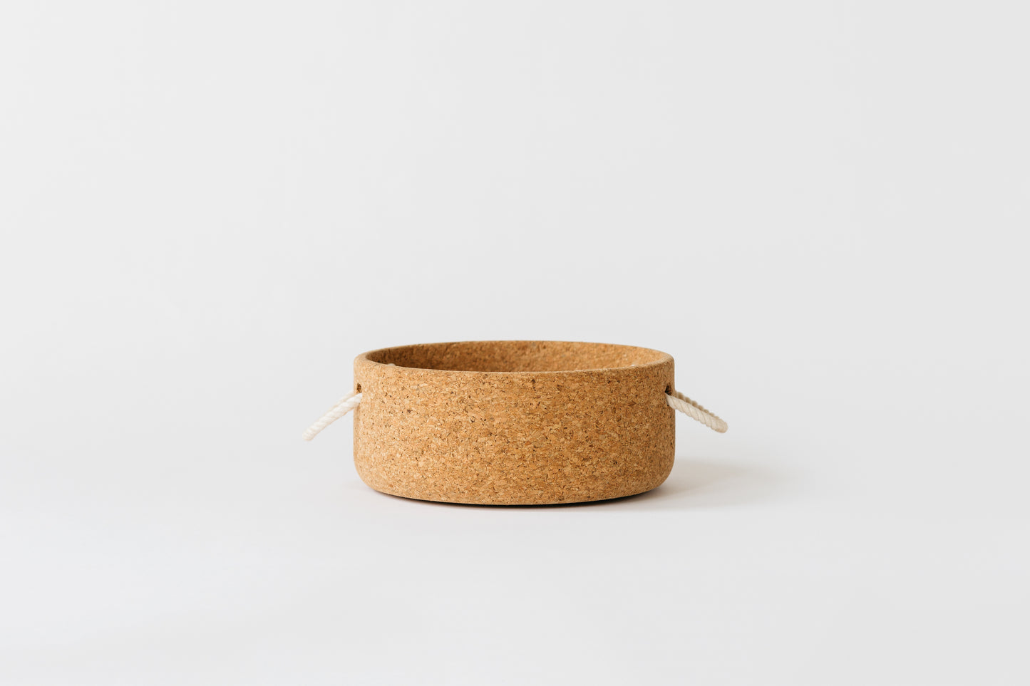 Large cork bowl with natural rope handles by Melanie Abrantes Designs.