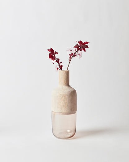 Bleached Oak and Glass Grace Marais Vase | Melanie Abrantes Designs