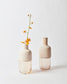 Bleached Wood and Glass Marais Vases. Left to right: Patsy, Grace | Melanie Abrantes Designs