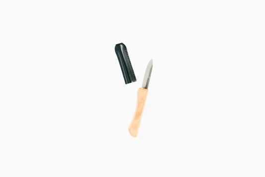 Japanese Mikikichan Keiryu Carving Knife with Leather Sheath | Melanie Abrantes Designs