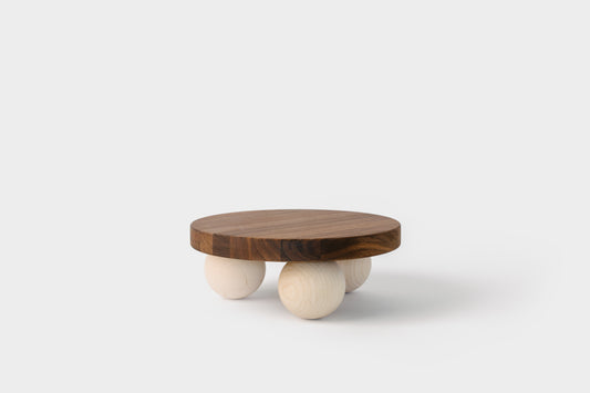 Hardwood mini mesa tray with walnut surface and maple feet  | Melanie Abrantes Designs
