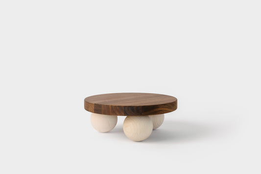 Hardwood mini mesa tray with walnut surface and maple feet | Melanie Abrantes Designs