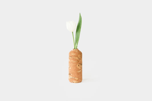 Pink Marbled Cork Tall Vase with Tulip | Melanie Abrantes Designs