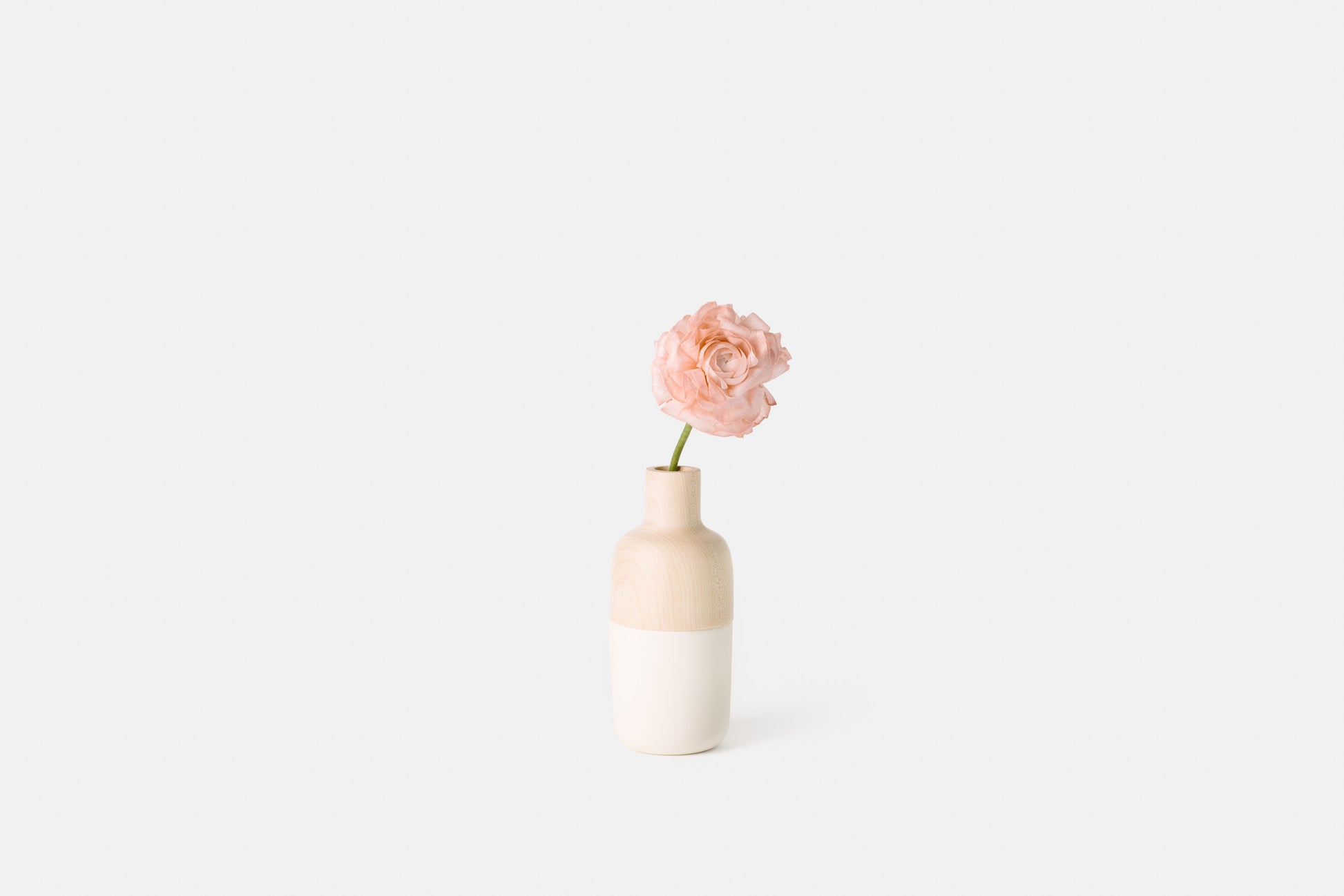 Maple and white ceramic marais vase by Melanie Abrantes Designs.