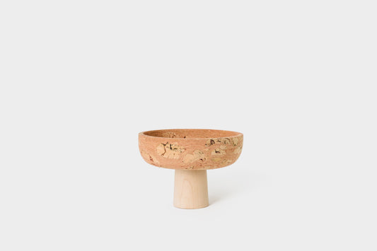 Pink Marbled Cork and Maple Tall Bowl | Melanie Abrantes Designs