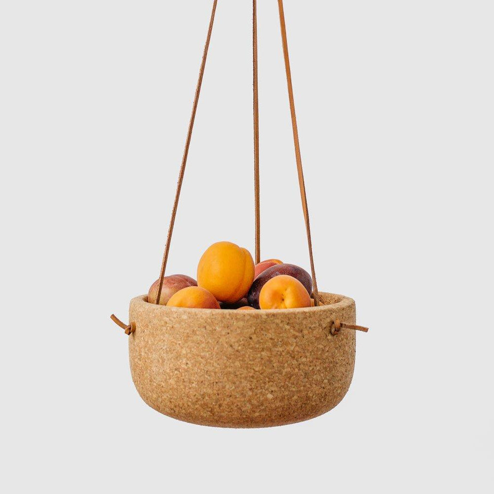 Natural Cork & Leather Hanging Planters Melanie Abrantes Designs